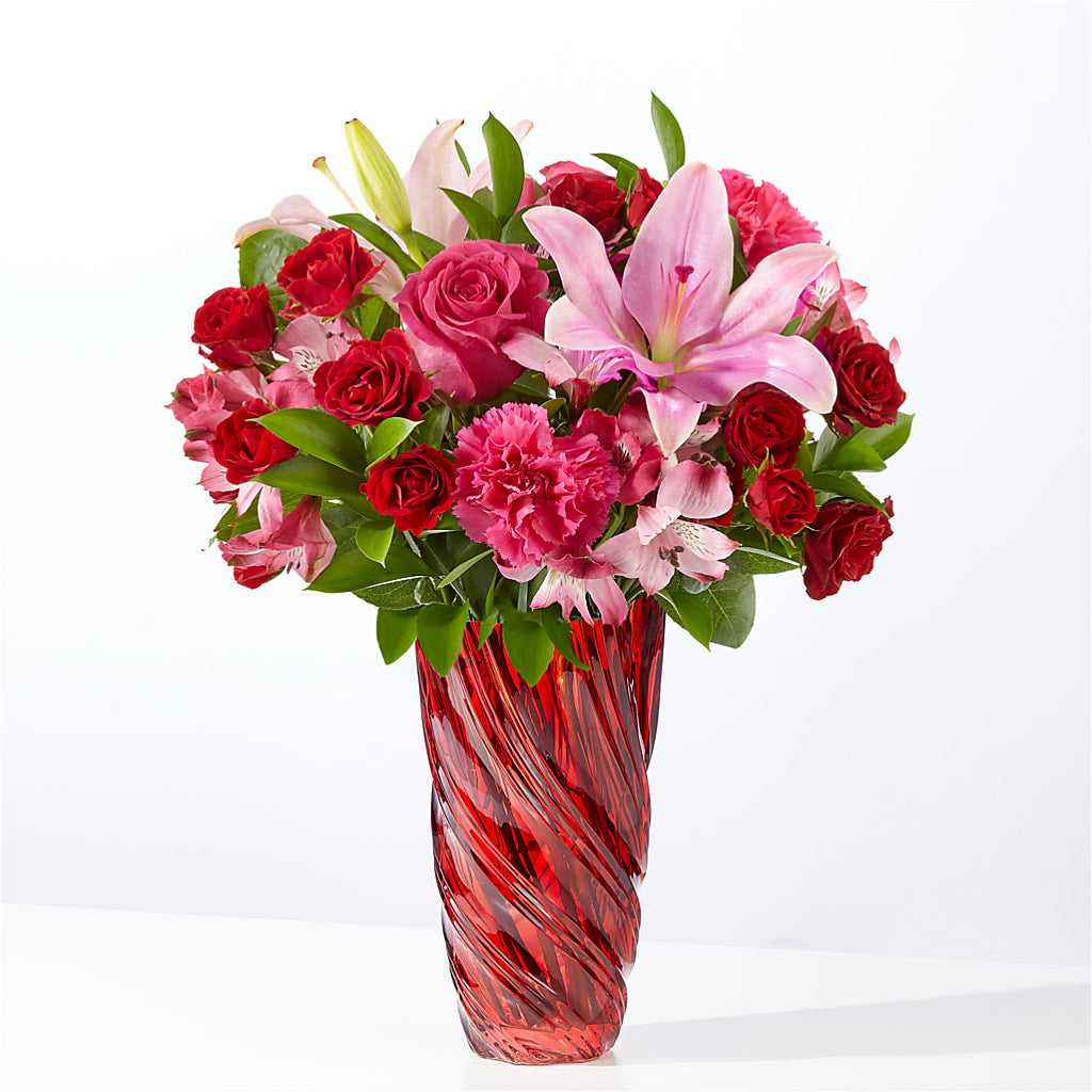 In Love Bouquet with Luxe Swirl Vase – Acuarela Events Inc, Land O Lakes FL