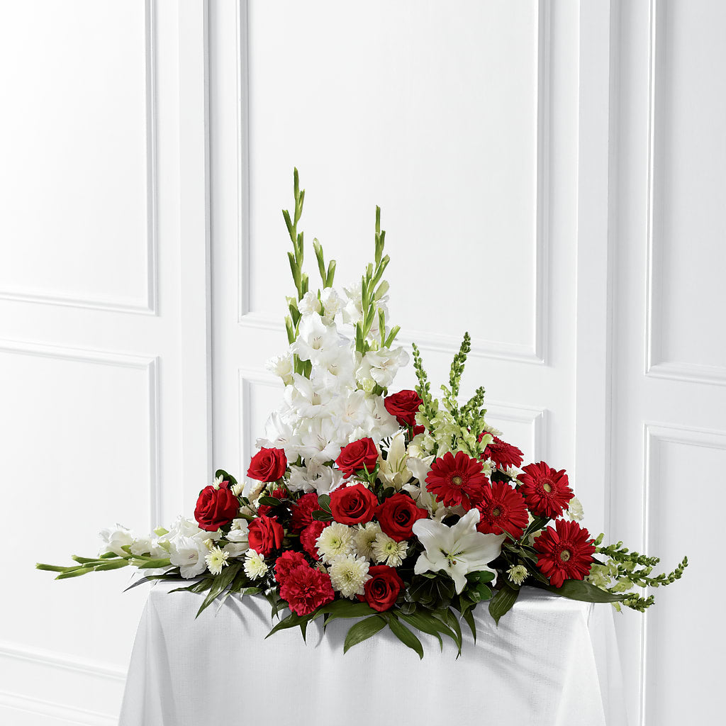 Crimson & White Arrangement – Acuarela Events Inc, Land O Lakes FL