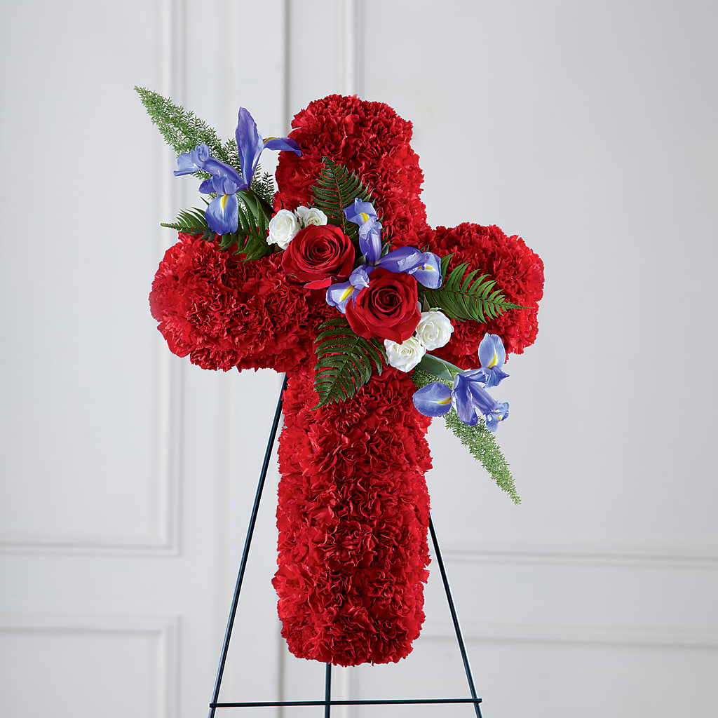 Faithful Hero Floral Cross – Acuarela Events Inc, Land O Lakes FL