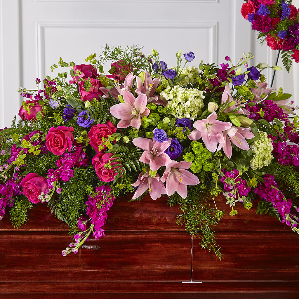 Radiant Tribute Casket Spray – Acuarela Events Inc, Land O Lakes FL