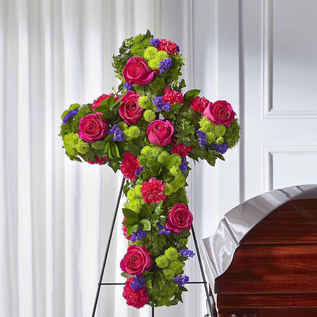 Tribute Rose Floral Cross – Acuarela Events Inc, Land O Lakes FL