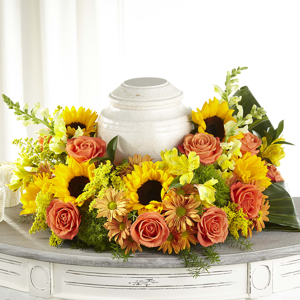 Faithful Sunflower Cremation Adornment – Acuarela Events Inc, Land O Lakes FL