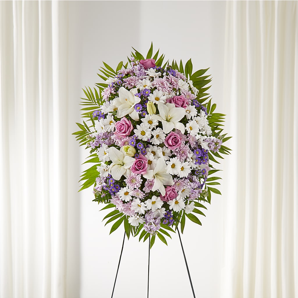 Surrounded by Love Standing Spray – Acuarela Events Inc, Land O Lakes FL
