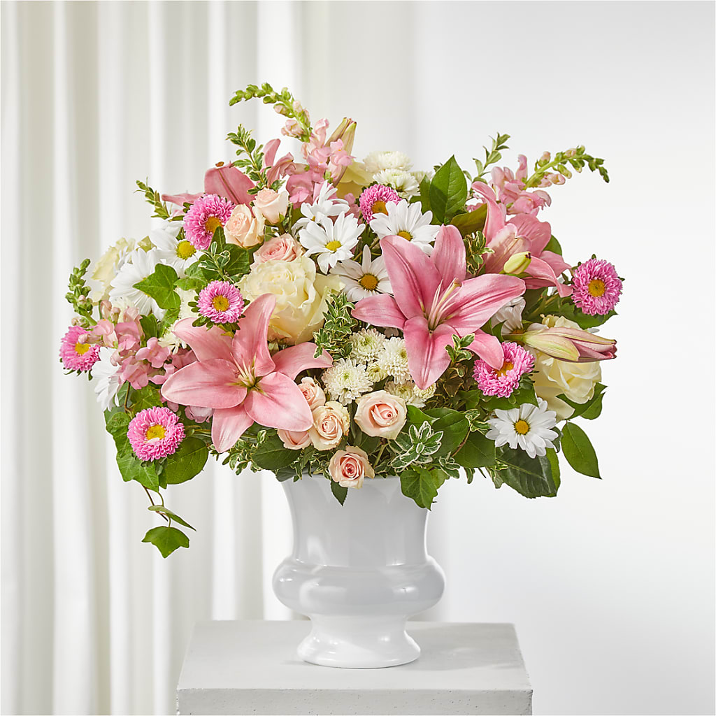 Empathetic Blooms Urn Arrangement – Acuarela Events Inc, Land O Lakes FL
