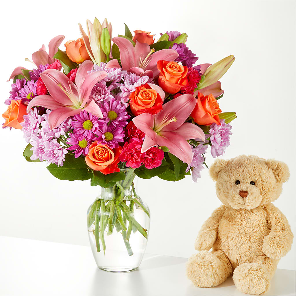 One and Only Bouquet and Bear Bundle –  Acuarela Events Inc, Land O Lakes FL