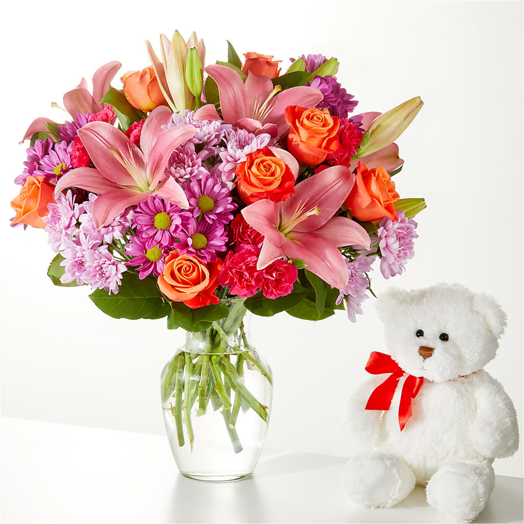 One and Only Bouquet and Bear Bundle –  Acuarela Events Inc, Land O Lakes FL