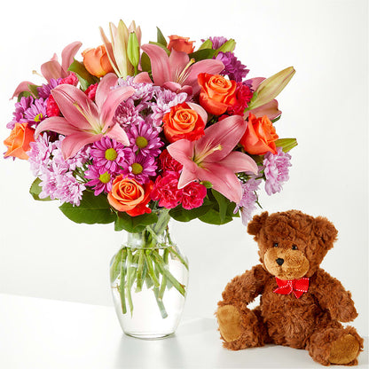 One and Only Bouquet and Bear Bundle –  Acuarela Events Inc, Land O Lakes FL
