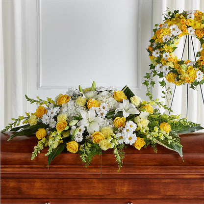 Golden Harmony Casket Spray –  Acuarela Events Inc, Land O Lakes FL