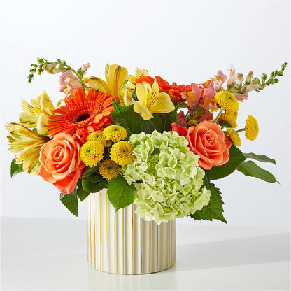 Autumn Sunshine Bouquet with Ivory Vase –  Acuarela Events Inc, Land O Lakes FL