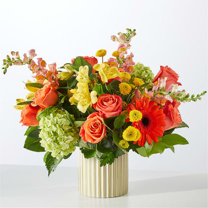 Autumn Sunshine Bouquet with Ivory Vase –  Acuarela Events Inc, Land O Lakes FL