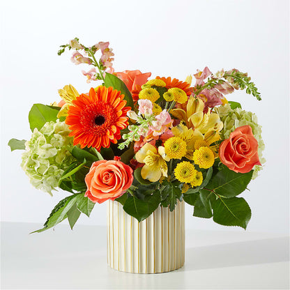 Autumn Sunshine Bouquet with Ivory Vase –  Acuarela Events Inc, Land O Lakes FL